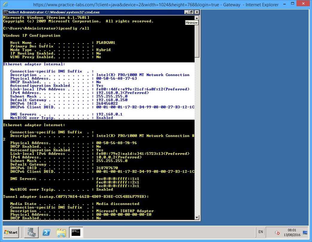 Practice Labs screenshot.